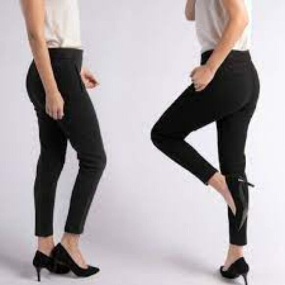 Betabrand Pants - Betabrand Cigarette Skinny Crop Textured Stripe Dress Pants